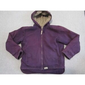 Berne‎ Jacket Womens Small Purple Sherpa Lined Hooded Cotton Canvas Work Coat